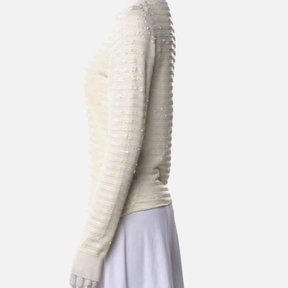 MICHAEL KORS COLLECTION Merino Wool Crew Neck Sweater Size: XS Cream Beige - Picture 2 of 3